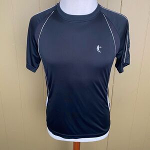 Jing Pin Fushi men M sport activewear dri fit black & white shirt